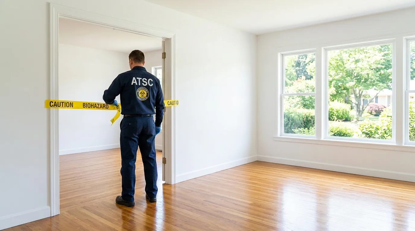 Certified biohazard cleanup crew performing Decomposition Cleanup in Jenks